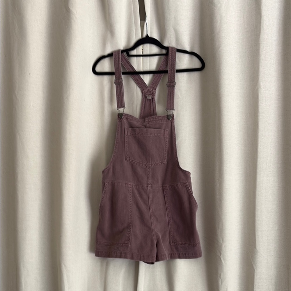 Aerie Purple Denim Short Overalls
